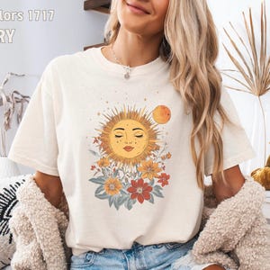 Sun and Moon Shirt, Comfort Colors, Celestial Sun Shirt, Celestial Shirt, Spiritual Shirt, Sun Moon Top Astrology Shirt Moon And Sun t shirt
