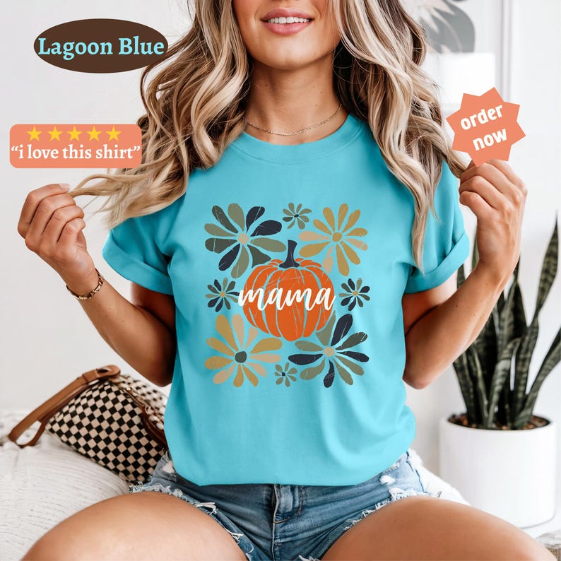 Camiseta Pumpkin Mama, Camiseta Mama, Camiseta de otoño para mujer, Camiseta Boho Pumpkin, Comfort colors®, Camiseta Pumpkin, Camiseta Otoño Mama, Camiseta Boho Mama imagen 12