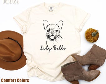 Custom French Bulldog Shirt, Comfort Colors®, French Bulldog Dog Mama Shirt, French Bulldog Lover Gift, Frenchie Mom Shirt,  Frenchie Dad
