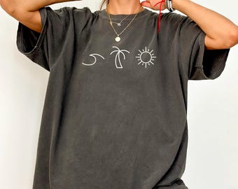 Ocean Palm Tree Shirt, Comfort Colors®, Ocean T-Shirt, Sommer Shirt, Strand Shirt, Strand Urlaub, Palme Shirt, Island Shirt, Ocean Lover