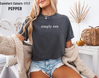Camiseta Simply Zen, camiseta de yoga, camiseta de colores cómodos, camisetas de yoga, camiseta de yogui, camiseta de paz interior, camiseta de yoga caliente, camiseta de ejercicio, regalo para yogui