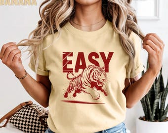 Chemise tigre facile rétro, chemise tigre facile Comfort Colors®, chemise tigre vintage, chemise bohème indé grunge tendance, chemise Tiger Lover, chemise Meme