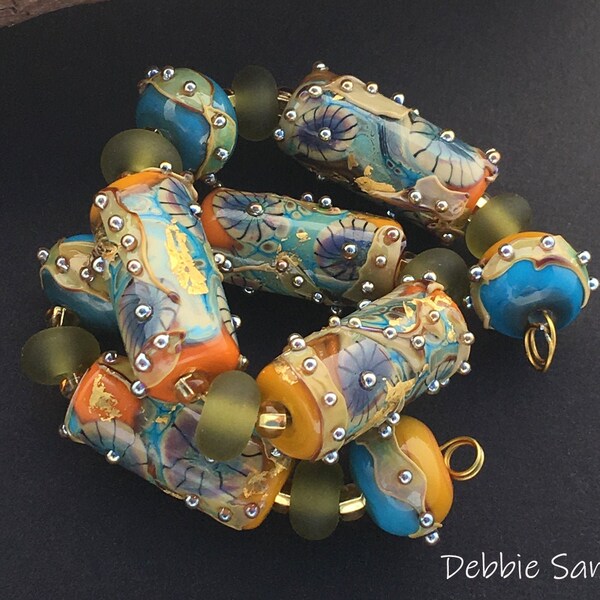 Handmade Lampwork Beads For Jewelry Autumn Beads For Bracelet Boho Beads Statement Necklace Glass Beads For Jewelry Supply Debbie Sanders