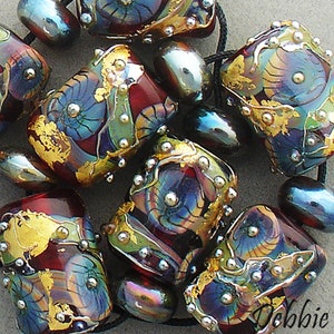 Red Lampwork Beads For Jewelry Handmade Glass Beads For Statement Necklace Beaded Bracelet Jewelry Supplies Crafting Supplies Debbie Sanders