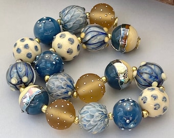 Handmade Lampwork Beads For Jewelry Supplies For Statement Necklace Bead Supplies Organic Beads Artisan Beads Unusual Beads Debbie Sanders