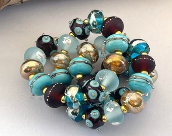 Lampwork Beads For Statement Necklace, Handmade Beads For Jewelry Supplies, Beads For Bracelets, Glass Beads for Earrings, Petite Beads