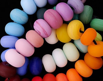 Perles arc-en-ciel pour collier tendance, Perles au chalumeau faites main pour la fabrication de bijoux, Perles pour travaux manuels, Perles rondes colorées, Petite