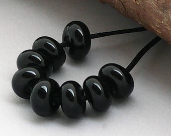 Perles d'espacement noires au chalumeau pour bijoux, Perles de verre pour la conception de bijoux, Perles pour travaux manuels, Petites perles rondes pour bracelet