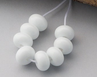 Perles d'espacement blanches au chalumeau pour bijoux, Perles de verre pour la conception de bijoux, Perles pour travaux manuels, Petites perles rondes pour bracelet