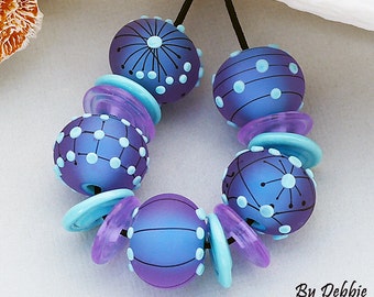 Round Lampwork Beads For Jewelry Supplies, Artisan Handmade Beads For Jewelry Making, Glass Beads for Statement Necklace, Beads for Bracelet