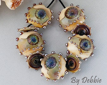 Lampwork Glass Beads For Jewelry Making, Handmade Beads For Bracelet, Jewelry Making Beads, Rosery Beads For Necklace, Lentil 16mm Size Bead