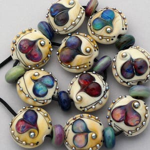 Heart Beads For Jewelry, Handmade Jewelry Beads For Earrings, Lampwork Beads Statement Necklace, Handmade Heart Jewelry, Multi Colored Heart