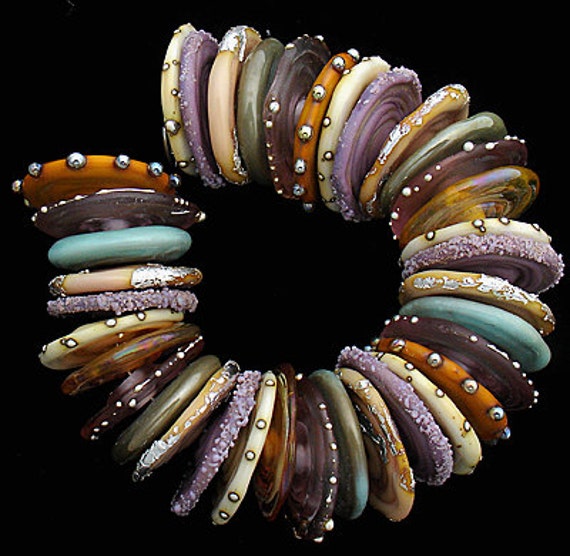 Unique Beads for Jewelry Making, Beads for Statement Necklace, Lampwork  Beads for Jewelry Supplies, Disc Glass Beads for Bracelet, 19mm Size 