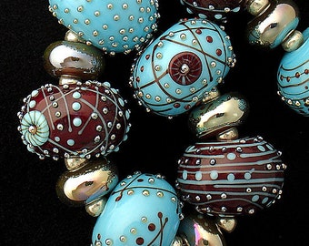 Lampwork Beads For Jewelry Making, Colorful Beads Statement Necklace Set, Glass Beads Jewelry Supplies, Large Round Beads For Earrings