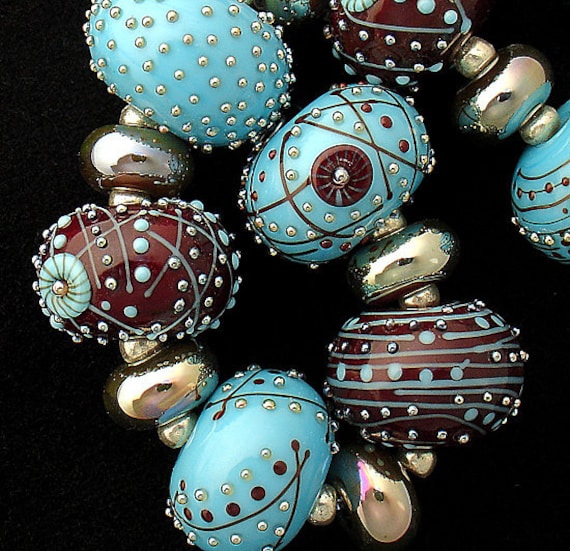 Lampwork Beads For Jewelry Making, Colorful Beads Statement Necklace Set, Glass Beads Jewelry Supplies, Large Round Beads For Earrings