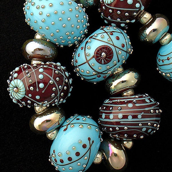 Lampwork Beads For Jewelry Making, Colorful Beads Statement Necklace Set, Glass Beads Jewelry Supplies, Large Round Beads For Earrings