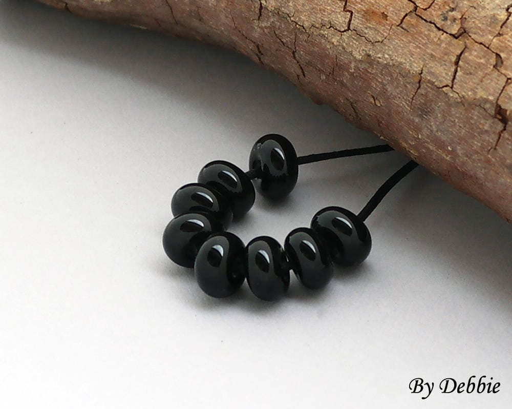 Black Disc Lampwork Beads For Jewelry Sets, Glass Beads Steampunk Jewelry,  Beads For Boho Bracelet, Black Beads For Jewelry Making, Chunky