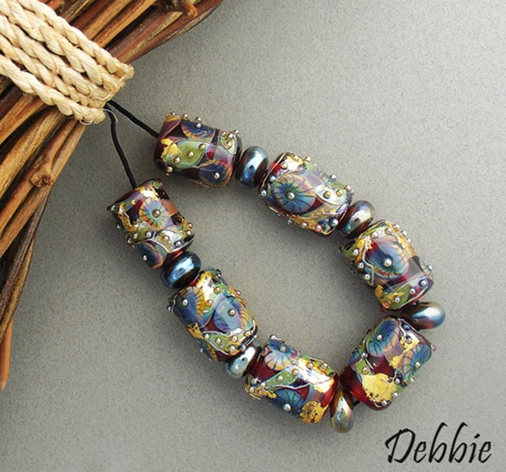 Red Lampwork Beads for Jewelry Handmade Glass Beads for Statement