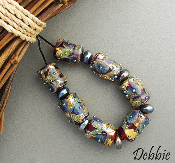 Lampwork beads for jewelry, murano glass beads, cube beads, hollow glass  beads - Shop Lampwork beads and jewelry Other - Pinkoi