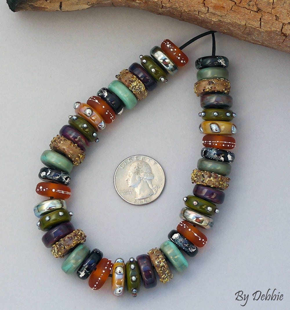 Disc Lampwork Beads Statement Necklace Colorful Glass ...