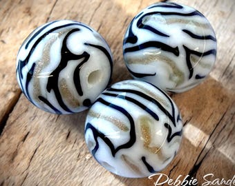 Glasperlen für die Schmuckherstellung, Perlen für Schmuckzubehör, Perlen für Statement-Halskette, Lampwork-Perlen für Safari-Armband, Zebra-Perlen