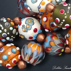 Lampwork Beads For Jewelry Supplies, Glass Beads For Statement Necklace, Bead Supplies For Handmade Jewelry, Colorful Beads For Earrings image 1