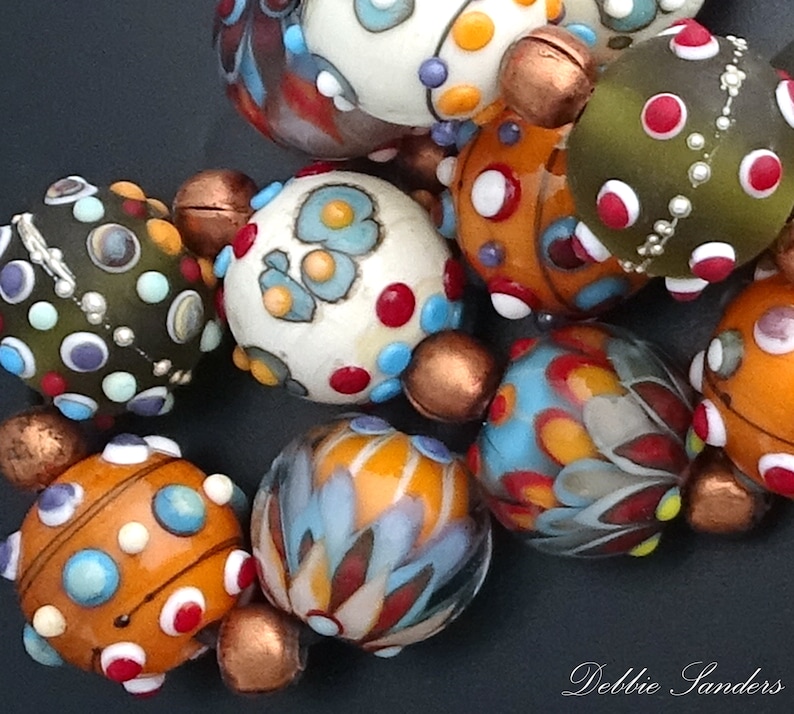 Lampwork Beads For Jewelry Supplies, Glass Beads For Statement Necklace, Bead Supplies For Handmade Jewelry, Colorful Beads For Earrings image 1