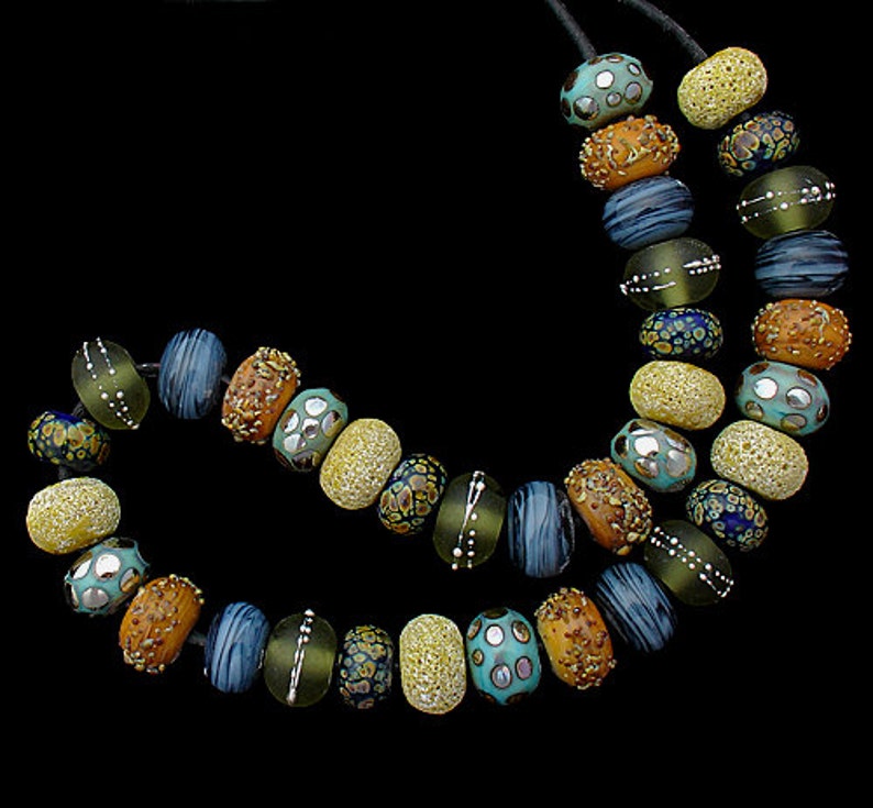 Lampwork Beads For Jewelry Making, Glass Beads Statement Necklace, Handmade Beads For Jewelry Sets, Jewelry Supplies For Earrings, Colorful image 3