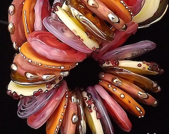 Perles colorées au chalumeau pour la fabrication de bijoux, Disques pour bijoux, Perles faites main pour boucles d'oreilles, Perles de verre pour la conception de bijoux