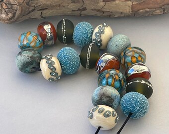 Bohemian Beads for Jewelry Making Handmade Lampwork Disc Beads For Bracelet Beading  Unique Beads Crafting Supplies Debbie Sanders SRA Artist