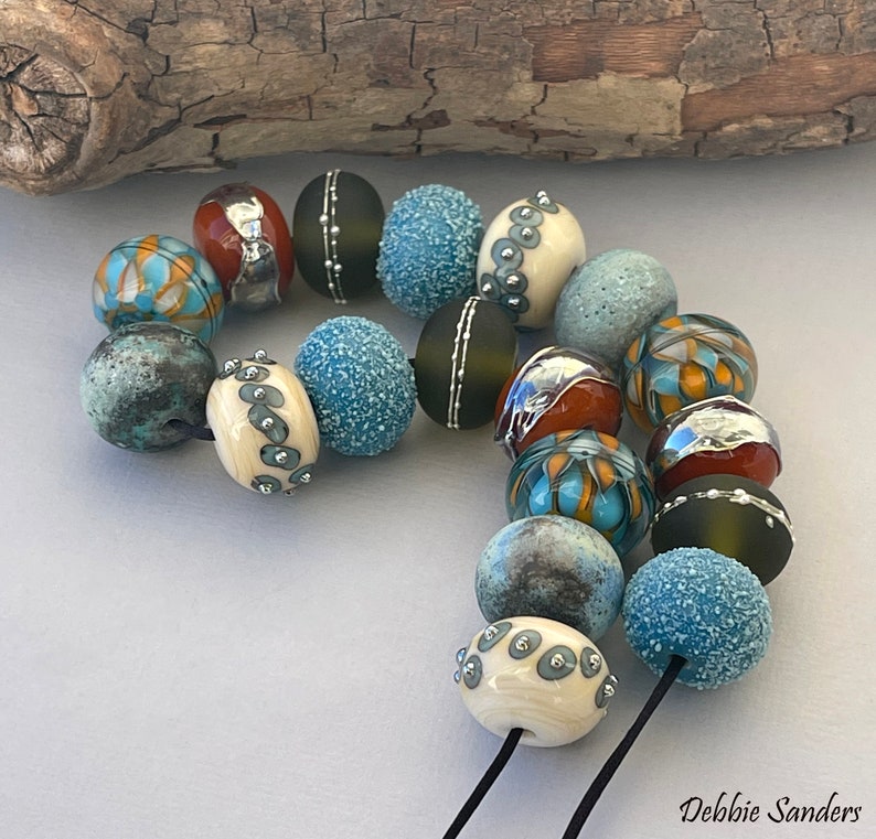 Handmade Lampwork Beads For Jewelry Supplies For Statement Necklace Bead Supplies Organic Beads Artisan Beads Unusual Beads Debbie Sanders image 5