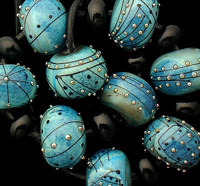 Handmade Glass Beads For Jewelry Making, Lampwork Beads For Necklace, Beads  For Jewelry Supplies, Beading Supplies, 16 mm Beads With Spacers