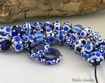 Blue Lampwork Glass Beads For Jewelry Supplies, Beads For Jewelry Making, Statement Necklaces For Women, Glass Bead Earrings, Tribal Style