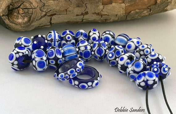 Blue Lampwork Glass Beads For Jewelry Supplies, Beads For Jewelry Making, Statement Necklaces For Women, Glass Bead Earrings, Tribal Style