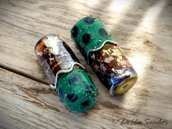 Silver Glass Lampwork Beads For Earrings, Glass Beads For Jewelry Supplies, Handmade Beads For Jewelry Making, Bead Supplies, Barrel Beads