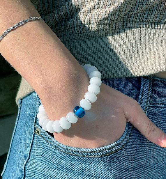 Stackable beaded bracelet for women, Friendship bracelets for women, Gifts for her beaded jewelry handmade, Stretch bead bracelets, 7.5"
