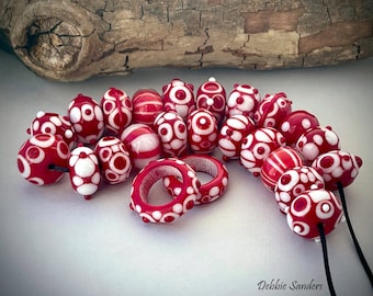 Red Lampwork Glass Beads For Jewelry Supplies, Beads For Jewelry Making, Statement Necklaces For Women, Glass Bead Earrings, Tribal Style