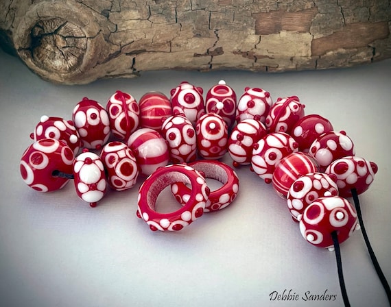 Red Lampwork Glass Beads For Jewelry Supplies, Beads For Jewelry Making, Statement Necklaces For Women, Glass Bead Earrings, Tribal Style