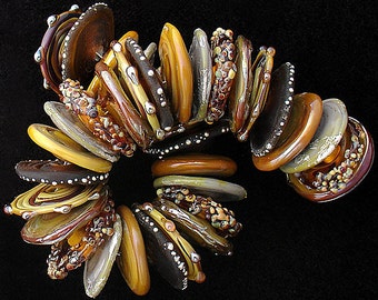 Perles de verre pour collier tendance, Disques pour la fabrication de bijoux, Perles au chalumeau pour la fourniture de bijoux, Perles pour boucles d'oreilles, 36 perles disque