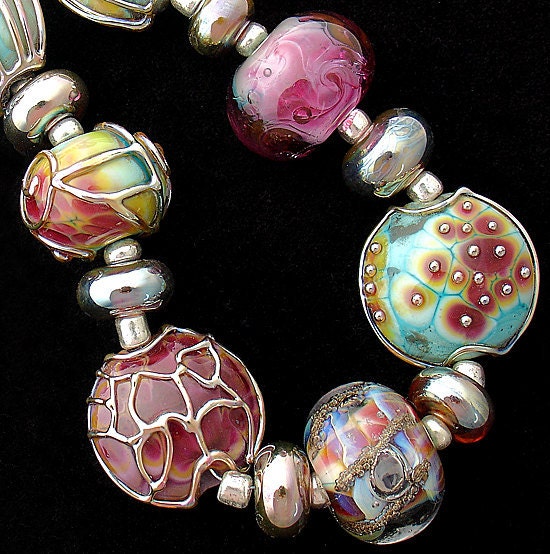 Patterned Beads for Jewelry Supplies, Lampwork Beads for Jewelry