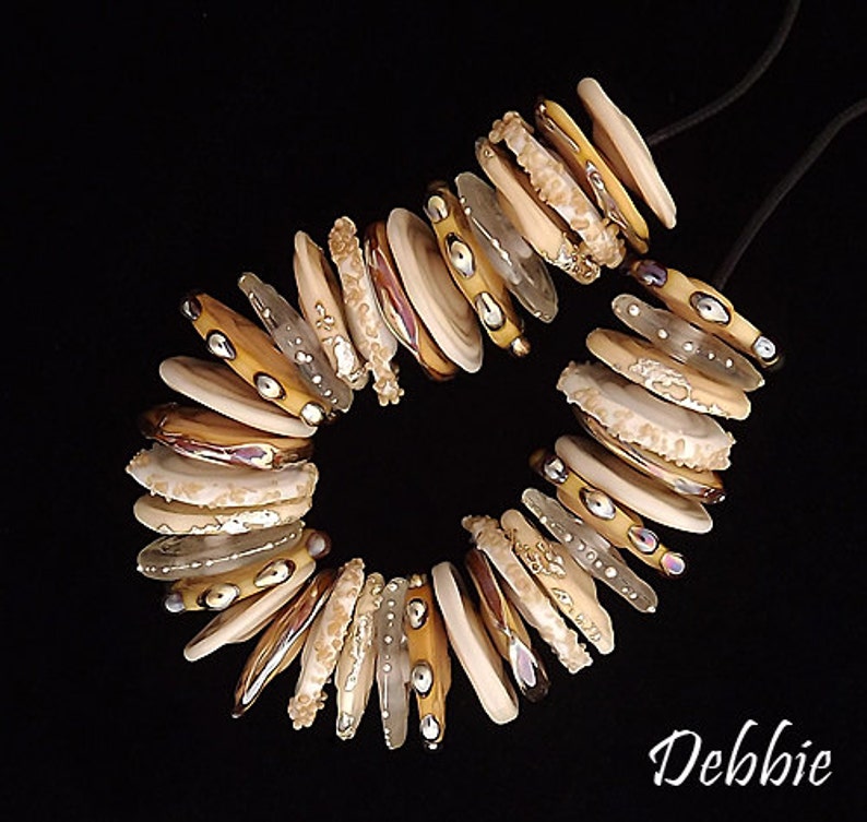 Boho Glass Beads For Jewelry Making Ivory Lampwork Beads For Etsy