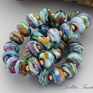 Colorful Lampwork Beads For Statement Necklace Tie Dye Jewelry Beads For Beaded Bracelet Handmade Glass Beads Supplies Debbie Sanders