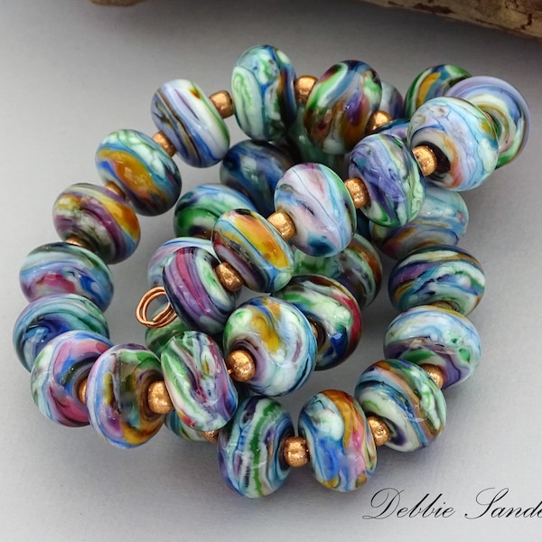 Colorful Lampwork Beads For Statement Necklace Tie Dye Jewelry Beads For Beaded Bracelet Handmade Glass Beads Supplies Debbie Sanders