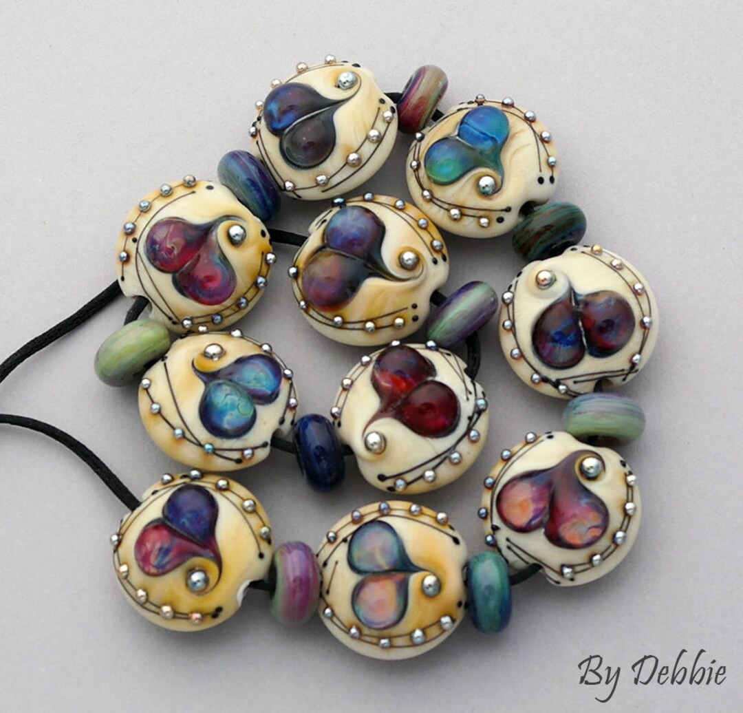 Heart Beads for Jewelry, Handmade Jewelry Beads for Earrings, Lampwork Beads Statement Necklace ...