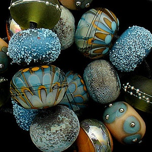 Handmade Lampwork Beads For Jewelry Supplies For Statement Necklace Bead Supplies Organic Beads Artisan Beads Unusual Beads Debbie Sanders image 1