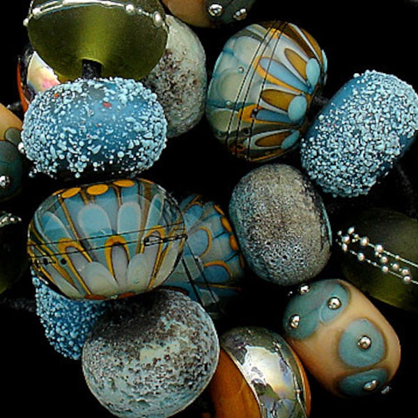 Handmade Lampwork Beads For Jewelry Supplies For Statement Necklace Bead Supplies Organic Beads Artisan Beads Unusual Beads Debbie Sanders