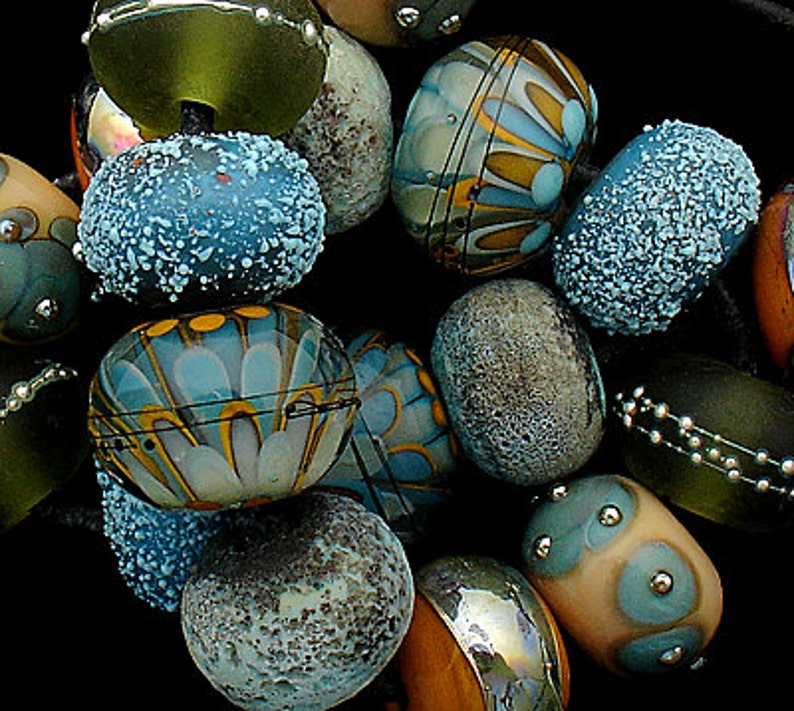 Handmade Lampwork Beads For Jewelry Supplies For Statement Necklace Bead Supplies Organic Beads Artisan Beads Unusual Beads Debbie Sanders image 1