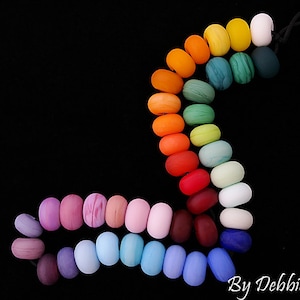 Rainbow Beads For Statement Necklace, Handmade Lampwork Beads For Jewelry Making, Beads For Craft Supplies, Round Colorful Beads, Petite image 2