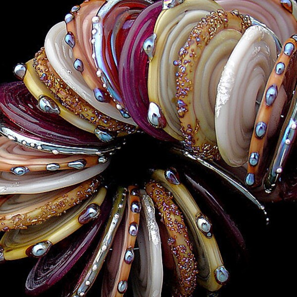 Boho Lampwork Koraliki Do Zestawów Biżuterii Ręcznie Robione Szklane Koraliki Do Artykułów Jubilerskich Koraliki Dyskowe Do Bransoletek Koraliki Do Artykułów Koralikowych Debbie Sanders