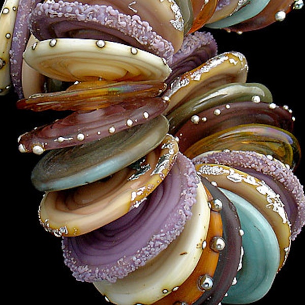 Unikalne koraliki do tworzenia biżuterii, koraliki do naszyjników, koraliki lampwork do biżuterii, szklane koraliki w kształcie krążków do bransoletek, rozmiar 19 mm